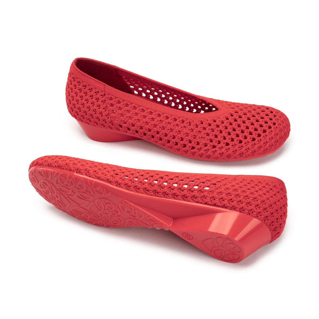 Heart Knit Slip-On Basic Ballet Flat