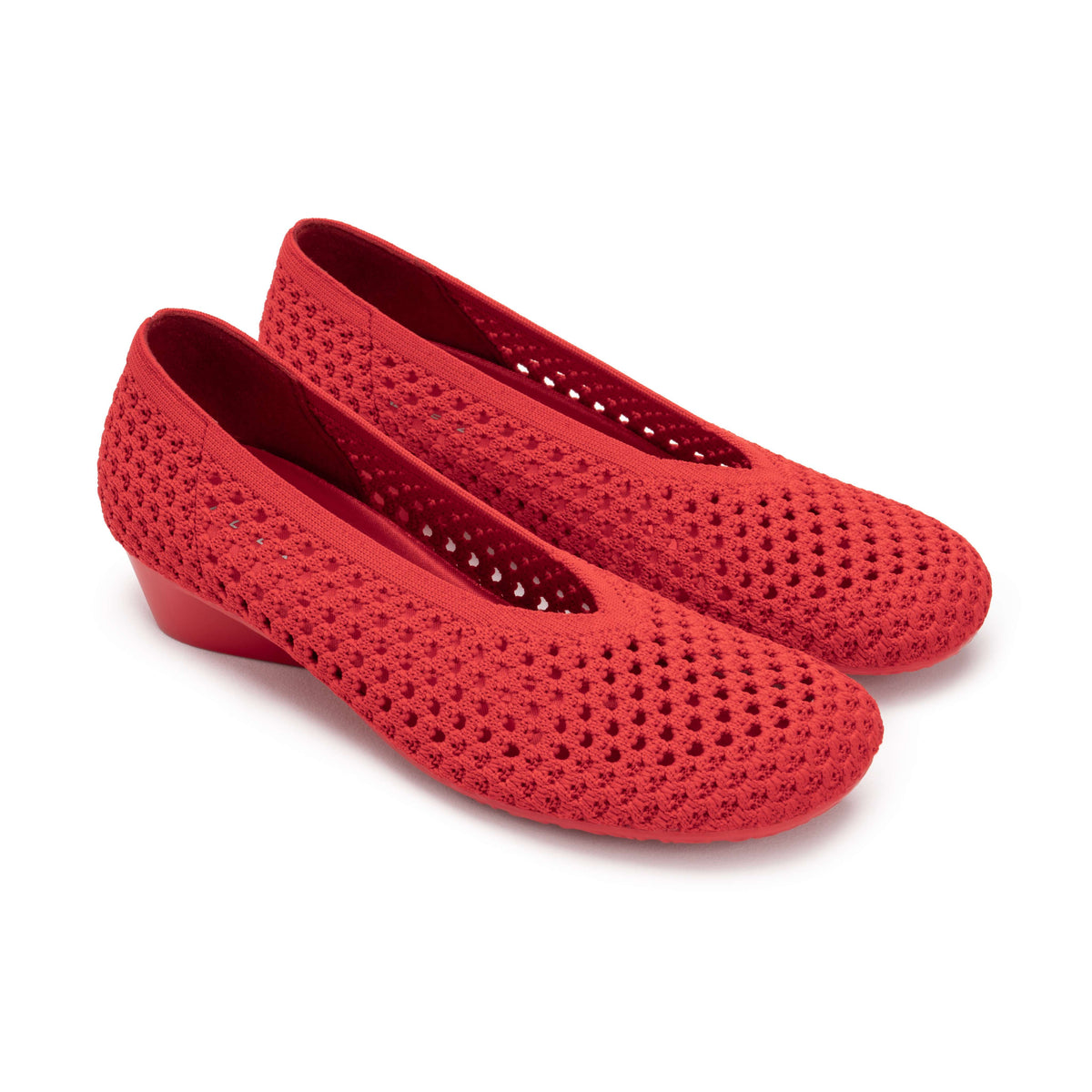 Heart Knit Slip-On Basic Ballet Flat