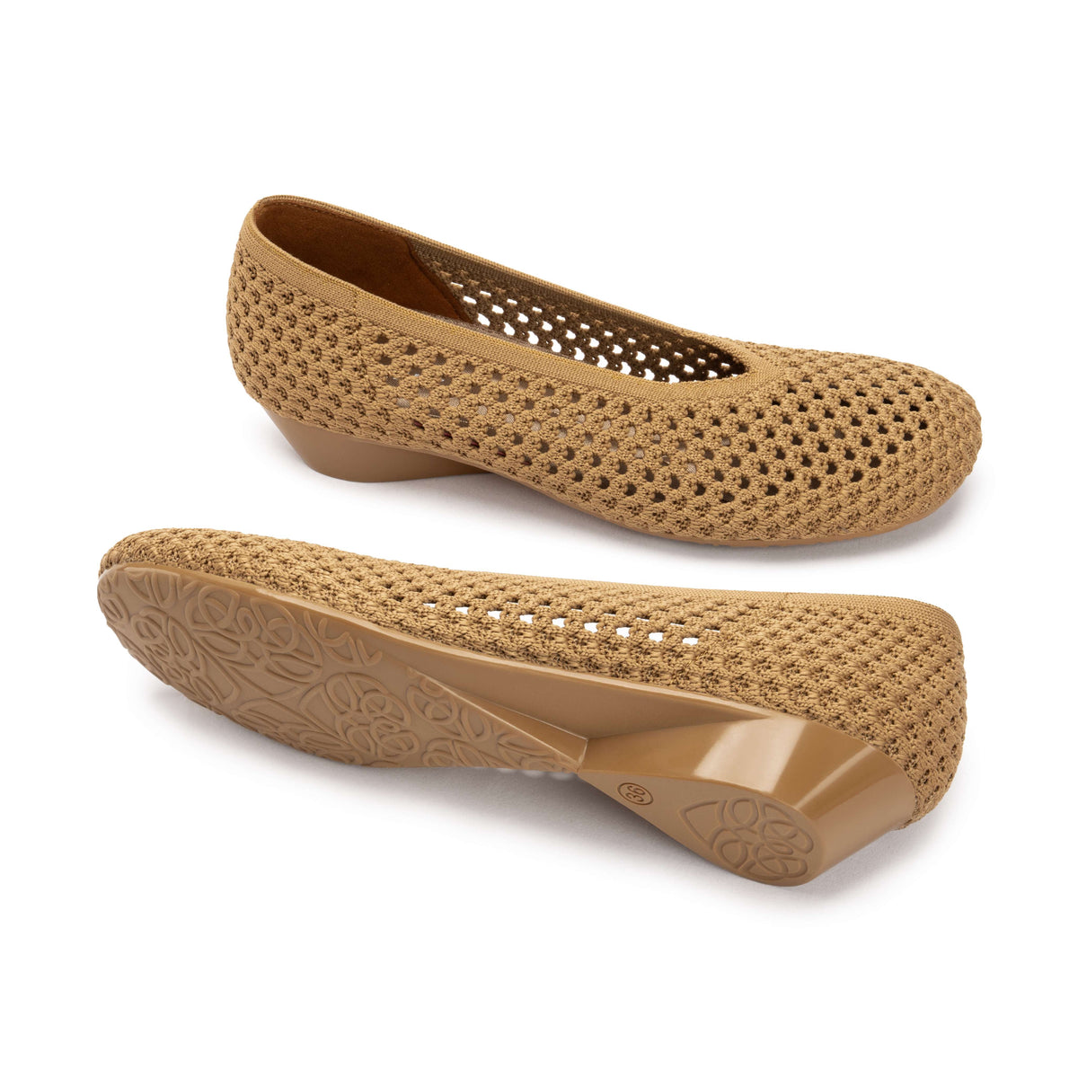 Heart Knit Slip-On Basic Ballet Flat