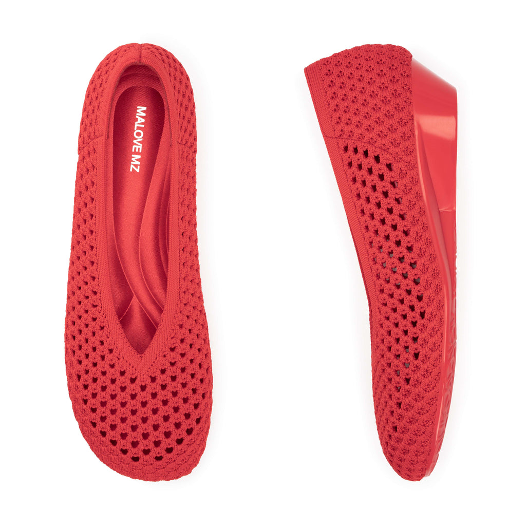 Heart Knit Slip-On Basic Ballet Flat