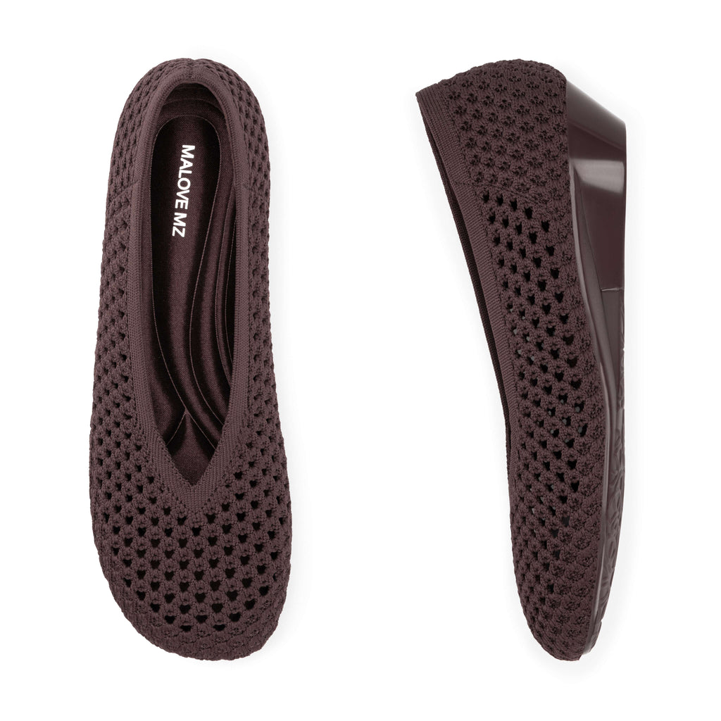Heart Knit Slip-On Basic Ballet Flat