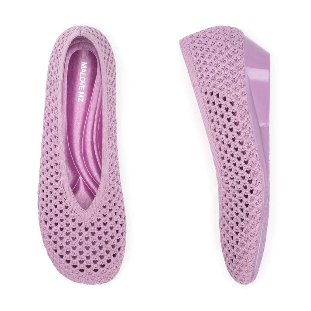 Heart Knit Slip-On Basic Ballet Flat