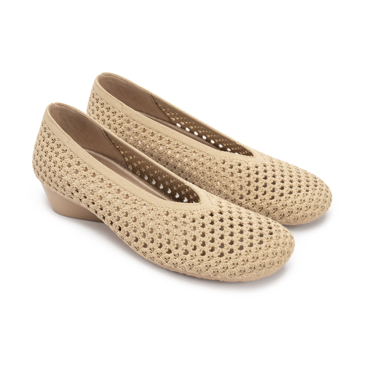 Heart Knit Slip-On Basic Ballet Flat