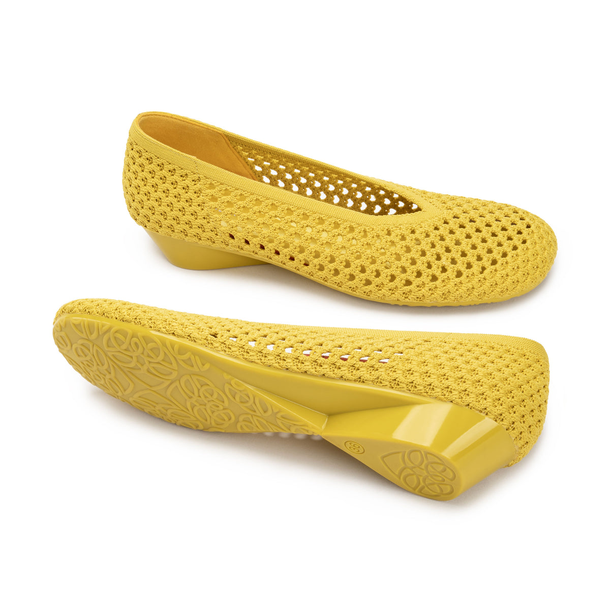 Heart Knit Slip-On Basic Ballet Flat