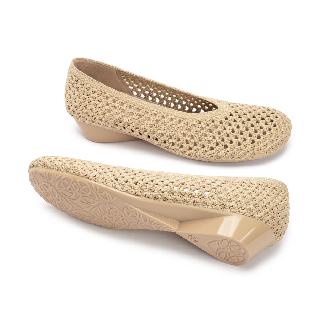 Heart Knit Slip-On Basic Ballet Flat