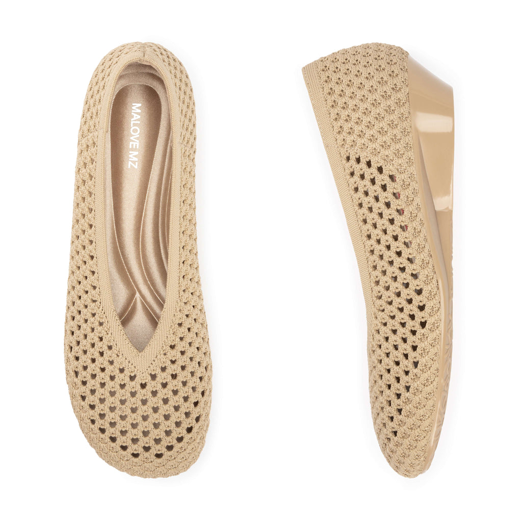 Heart Knit Slip-On Basic Ballet Flat