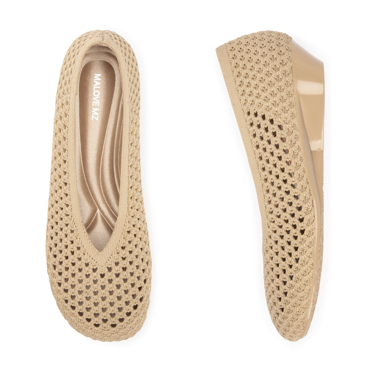 Heart Knit Slip-On Basic Ballet Flat