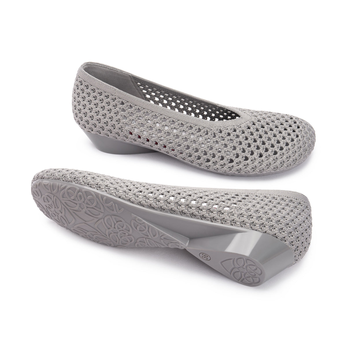 Heart Knit Slip-On Basic Ballet Flat
