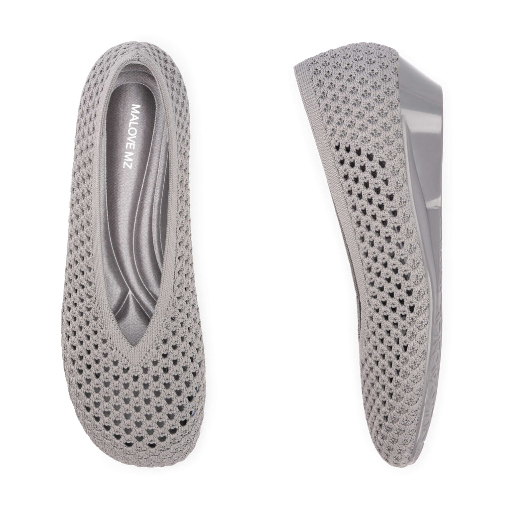 Heart Knit Slip-On Basic Ballet Flat