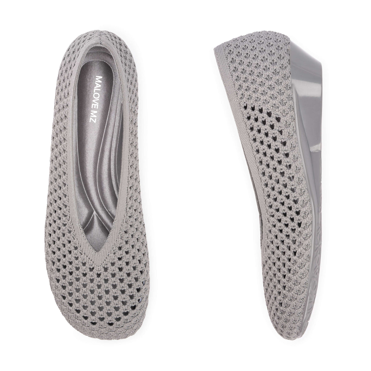 Heart Knit Slip-On Basic Ballet Flat