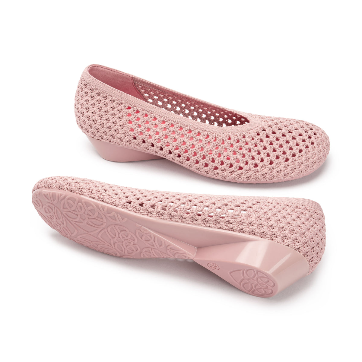 Heart Knit Slip-On Basic Ballet Flat