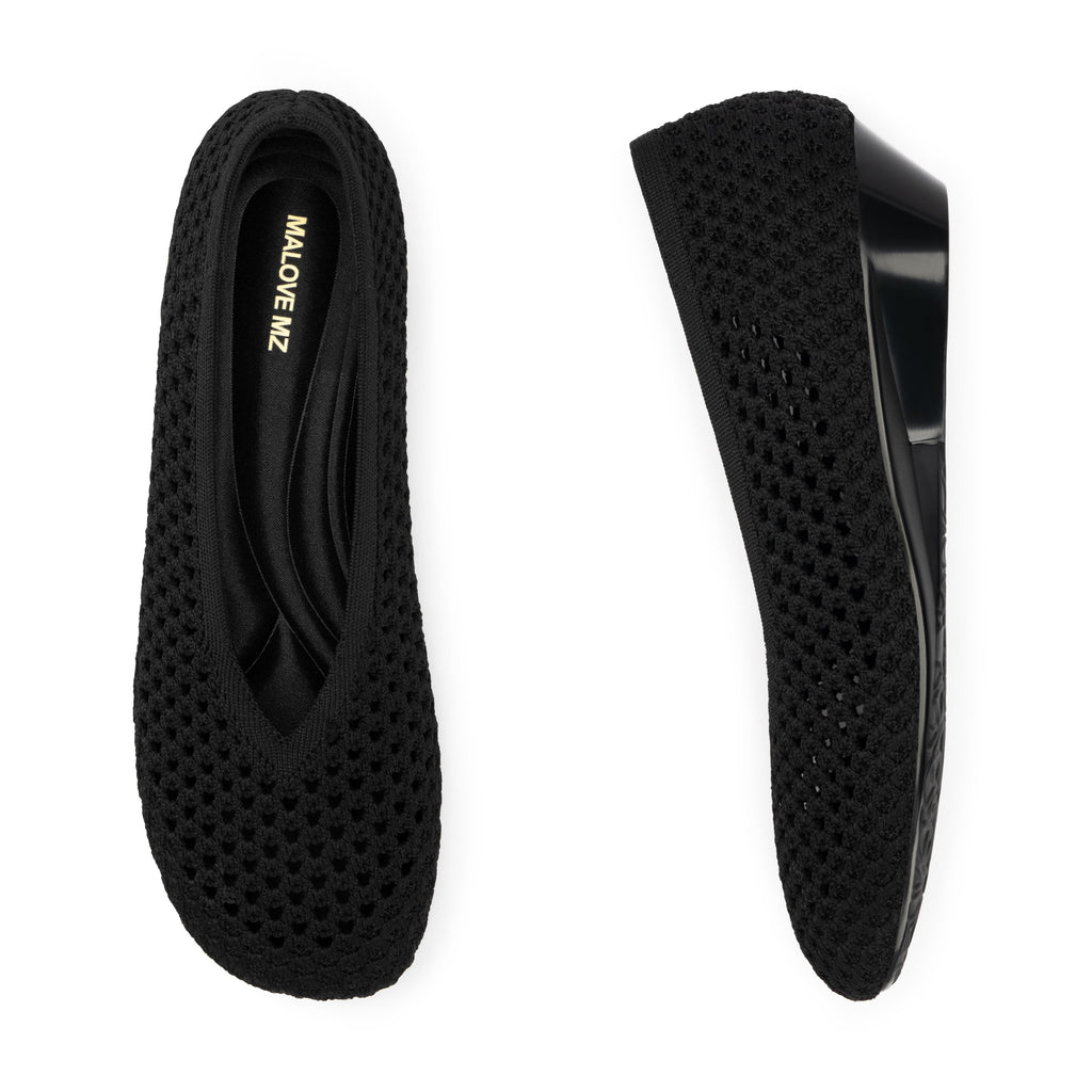 Heart Knit Slip-On Basic Ballet Flat