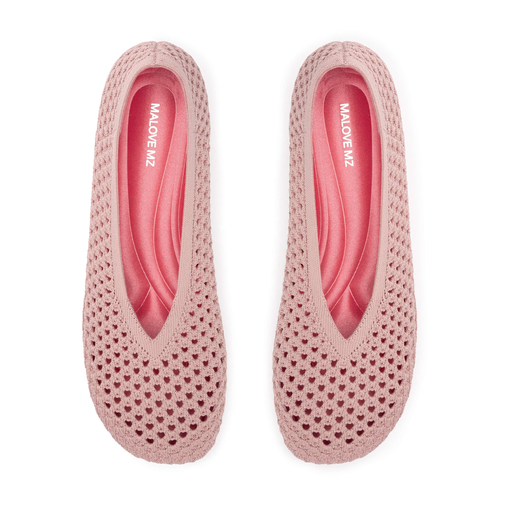 Heart Knit Slip-On Basic Ballet Flat