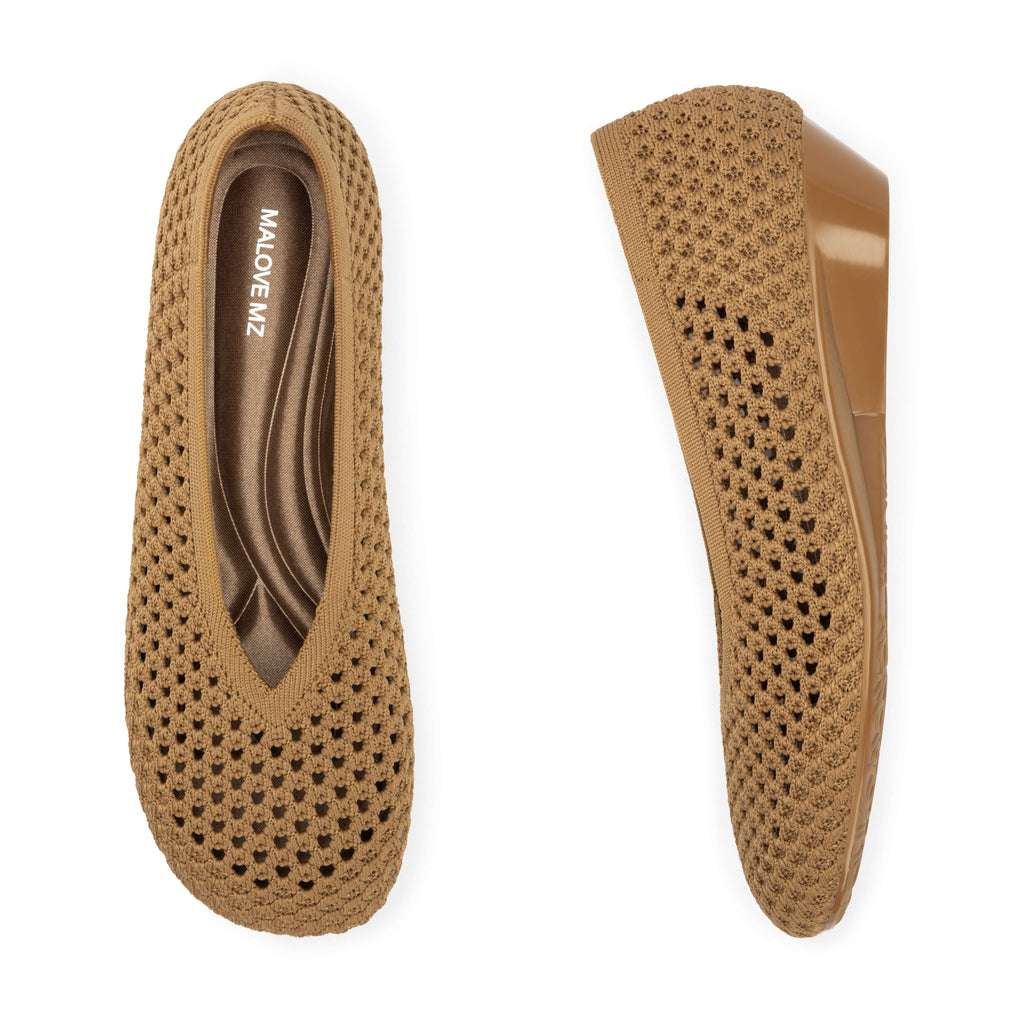 Heart Knit Slip-On Basic Ballet Flat