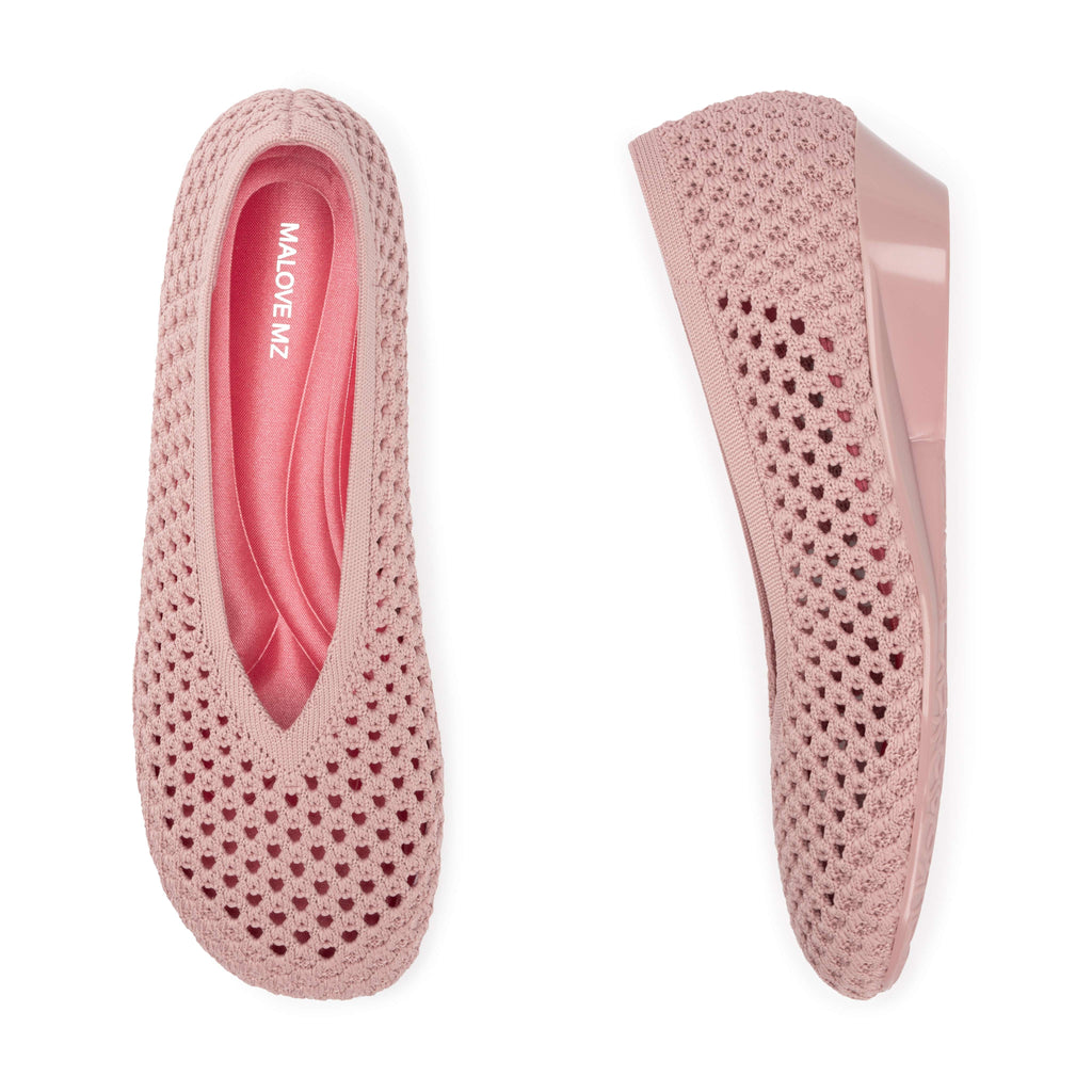 Heart Knit Slip-On Basic Ballet Flat