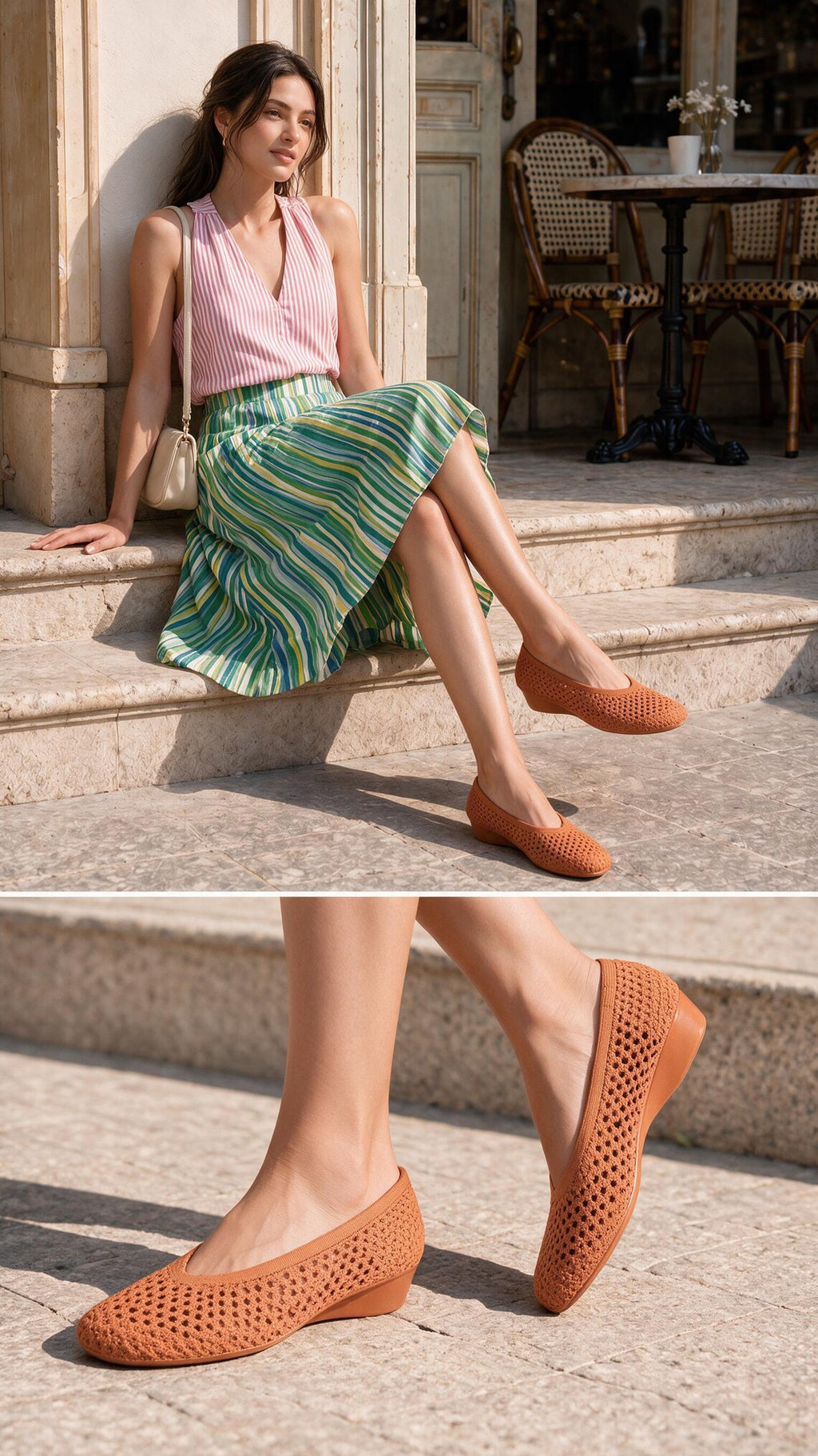 Heart Knit Slip-On Basic Ballet Flat