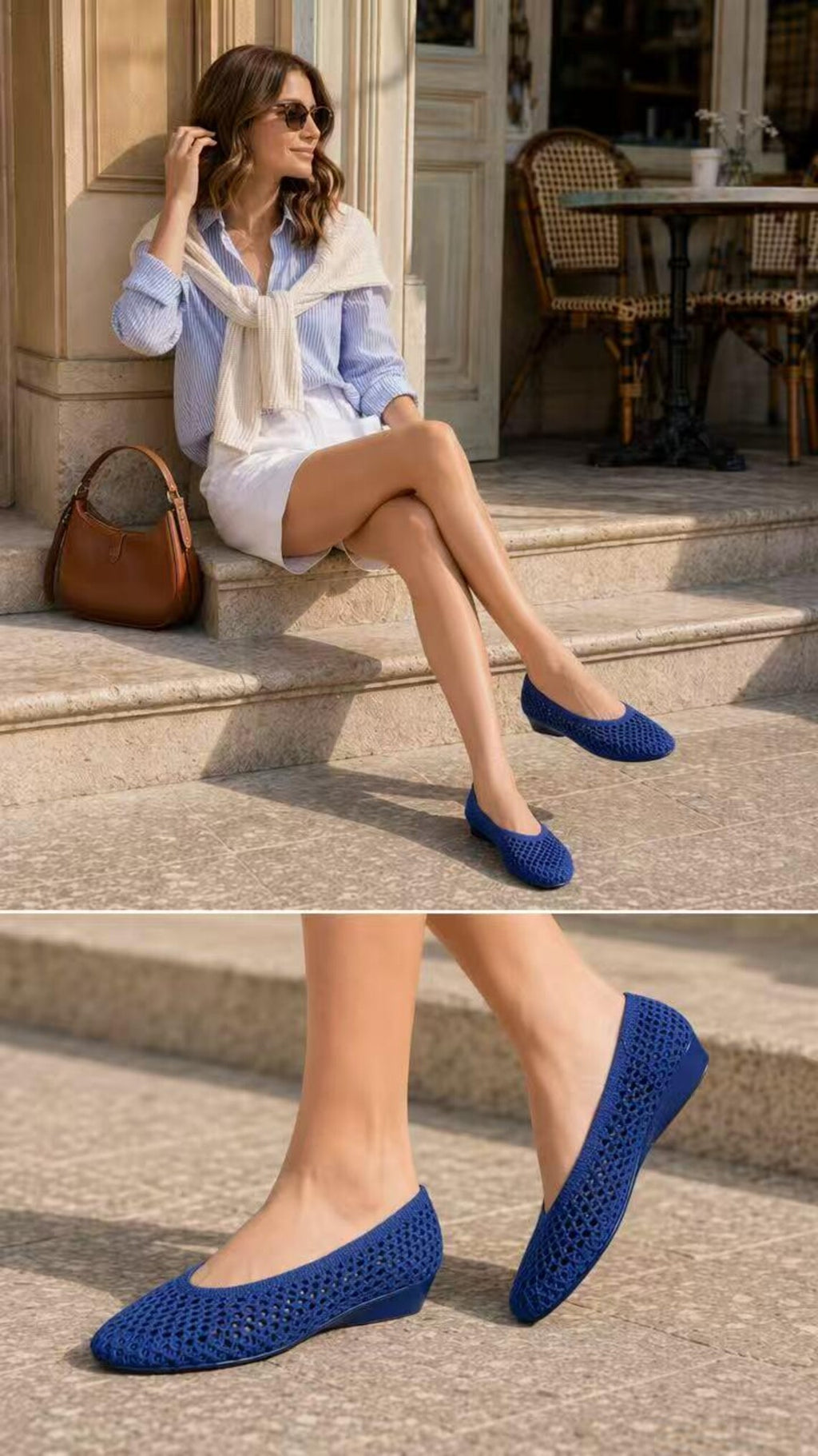 Heart Knit Slip-On Basic Ballet Flat